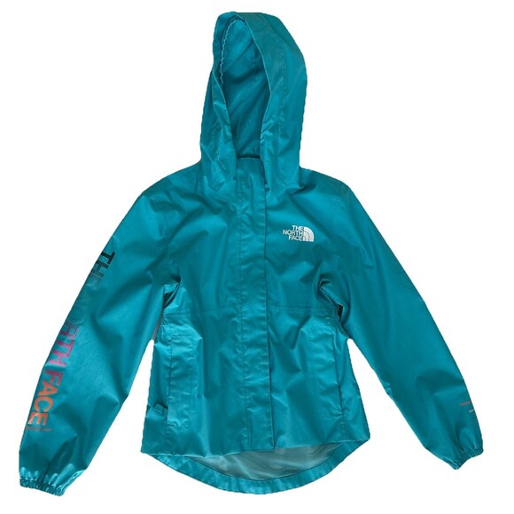 Girls The North Face Dryvent Aqua Zip Hooded Rain Wind Jacket Size 7/8 - Picture 1 of 13